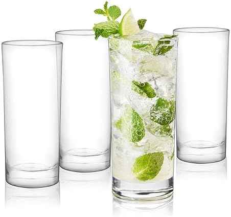 True Highball Glasses, Tall Glass Tumbler for Cocktails, Mojito Iced