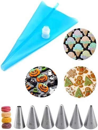 Piping Bags and Tips Set for Cookies, Royal Icing, Writing & Small
