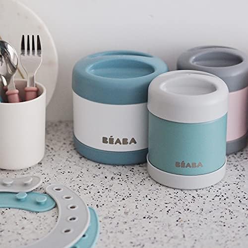 Beaba Stainless Steel Insulated Food Jar 10 oz, Kids Thermos, Lunch