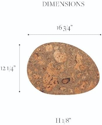 Casafina 16.75" x 12.25" Set of 4 Egg Shape Placemats - Cork