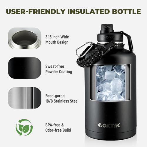 COKTIK 84oz Insulated Water Bottle - Stainless Steel Vacuum Metal