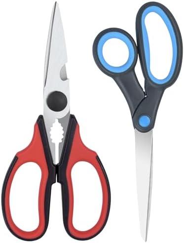 Left Handed Scissors and Kitchen Shears, Lefty Scissors, 2 Pack