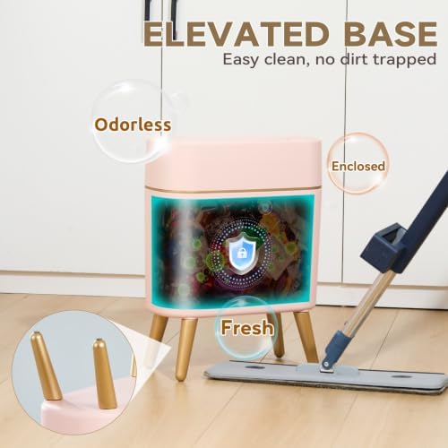 Automatic Bathroom Trash Can, Pink Gold