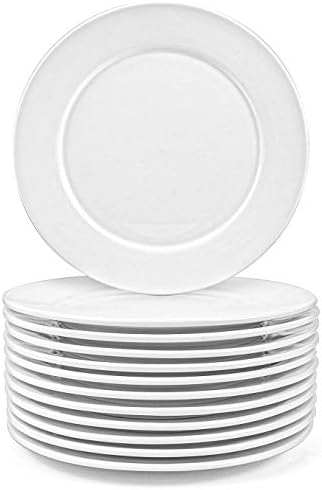Foraineam 12 Pieces 8 Inch Round Porcelain Salad Plates Dessert Plate