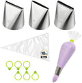 Extra Large Piping Tips Set with 18-Inch Bags for Cake Decorating