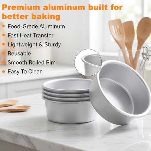 14 Pcs 4 Inch Cake Pan Set, Aluminum Mini Cake Pans, Solid Bottom