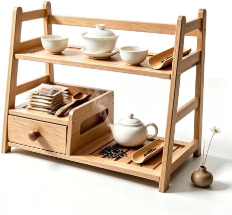 Matcha Coffee Tea Station with Drawer & Tea bag holder