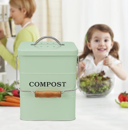 Stainless Steel Compost Bin, 1 Gallon