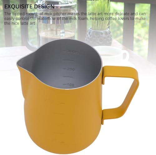 300ML/500ML Stainless Steel Yellow Frothing Pitcher Delicate Control