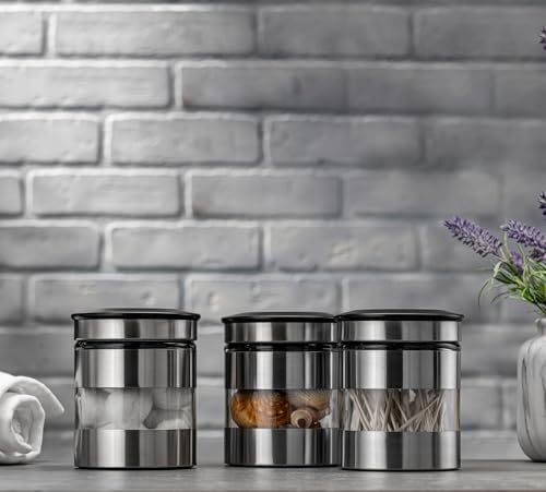 Le'raze Quality Stainless Steel Canister Set of 3 for Kitchen Counter