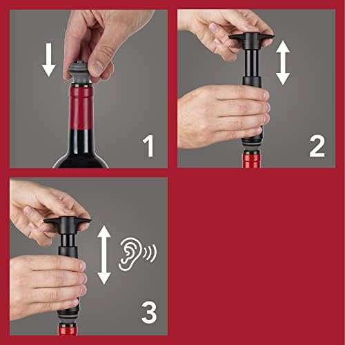 Vacu Vin Wine Saver Vacuum Stoppers Set of 4 – Grey