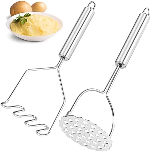 2 Pcs Potato Smasher, Mashed Potato Masher, Stainless Steel Masher