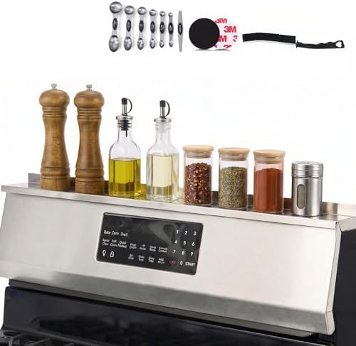 Magnetic Stove Top Shelf 30 Inch - Stainless Steel Over Stove Spice