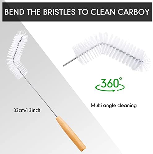 2 Pcs Nylon Carboy Cleaning Brush 13 Inch Long Gallon Jug Brush
