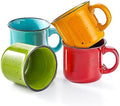 bestone Set of 4 Large Ceramic Mugs with Handles, 16 oz, Vibrant