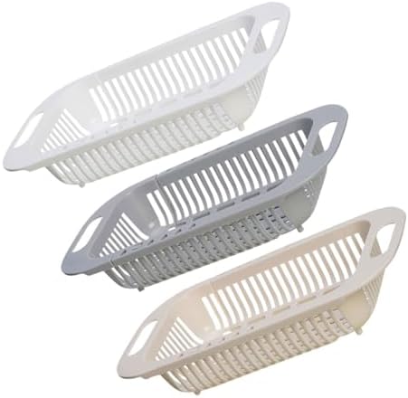 3 Piece Expandable Colander Basket Set, PP over Sink Strainers