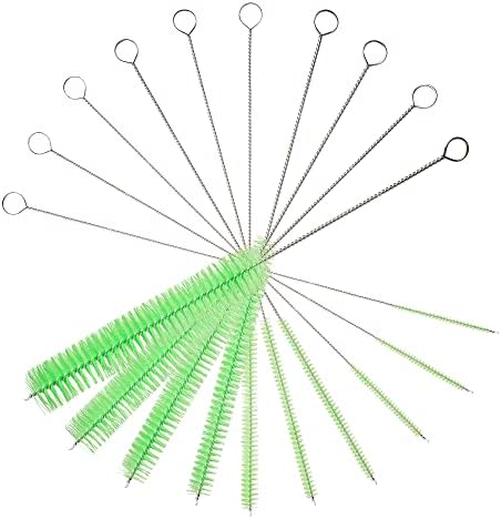 10" Extra Long Tube Brush Set - Small 5 Pack - Green
