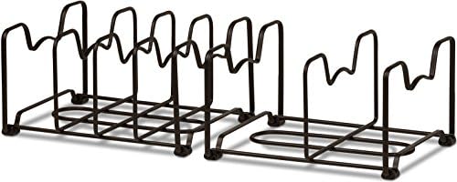 Simple Houseware 2-Pack Kitchen Pan Pot Lid Organizer Rack, Bronze