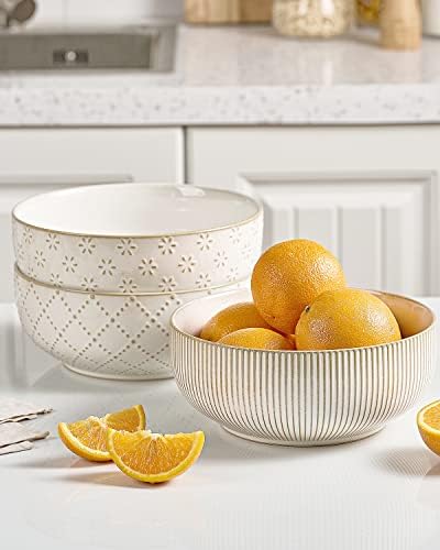 getstar Large Serving Bowls (8 inch & 60 fl oz), Ceramic Salad Bowl
