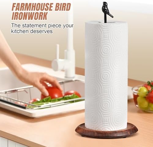 Black Wooden Bird-Shaped Paper Towel Holder