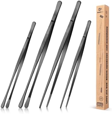 4-Piece Stainless Steel Tweezer Tongs Set