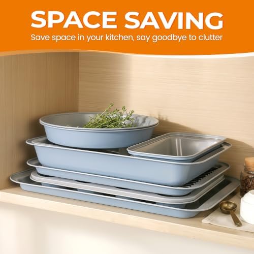 Vinino 6-Piece Baking Pans Set, Nonstick Carbon Steel Bakeware Sets