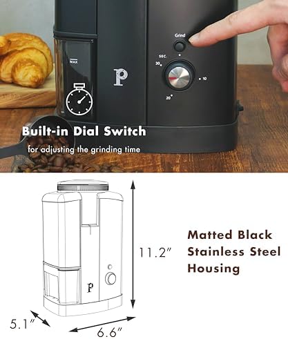 PALICO Aroma Electric Conical Burr Coffee Grinder, 17 Settings