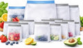 Reusable Silicone Food Storage Bags, 3 Sizes, 15-Piece Set