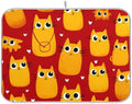 OTVEE Doodle Cat Print Dish Drying Mat for Kitchen Counter Absorbent