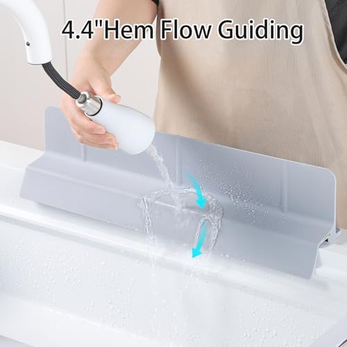 18" Upgraded High Silicone Sink Splash Guard, Grey