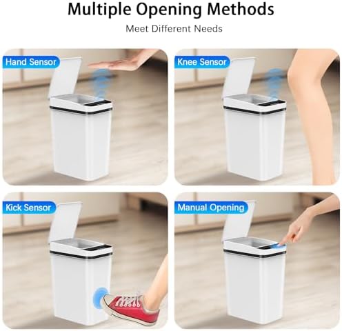 Kssvzz 3 Pack Automatic Bathroom Trash Can, 2.5 Gallon