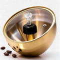 1.8L Espresso Knock Box with Glass Lid, Magnetic Knock Bar, Gold