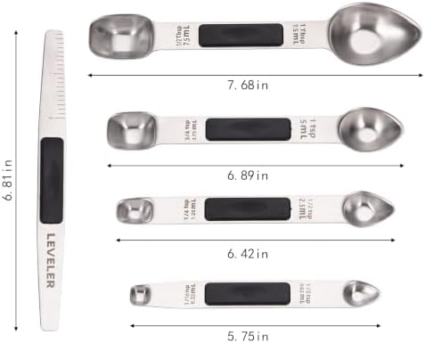 Magnetic Measuring Spoons,Stainless Steel Dual Sided Tablespoons,Extra