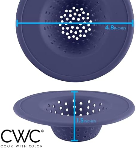 COOK WITH COLOR Kitchen Sink Strainer, 3 Pc, Blue