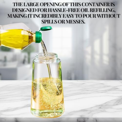 2-in-1 Oil Dispenser and Sprayer, 16oz/470ml Glass Bottle