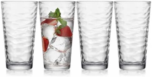Glaver's Drinking Glasses Set of 4 Highball Glass Cups, 17 Oz. Basic