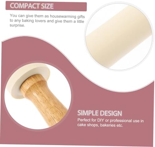 Silicone Rolling Pin Dough Roller Pin with Wood Handles Xmas