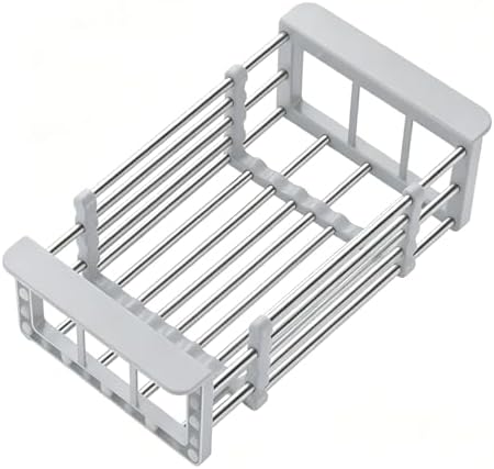 Expandable Sink Dish Drying Rack, Stainless Steel & ABS Sink Colander