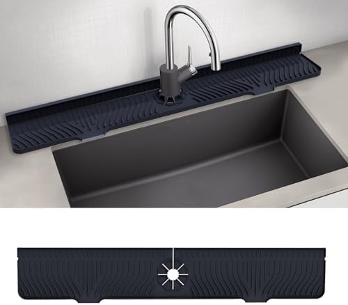 33inch Kitchen Sink Splash Guard Mat,Silicone Material Protects Faucet