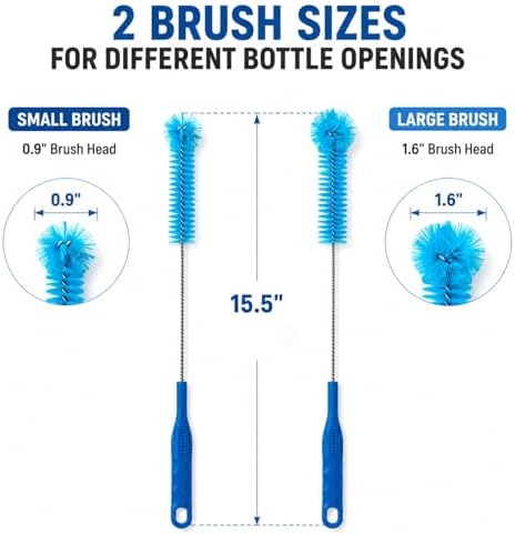 2 Pack 15.5 Inch Long Bottle Brushes