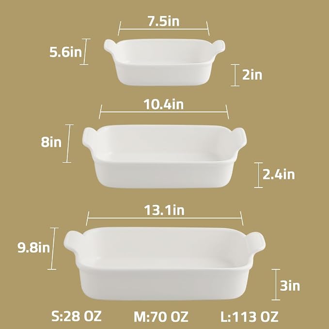Sweejar Baking Pans Set, Ceramic 9x13 Baking Dish - Image 6