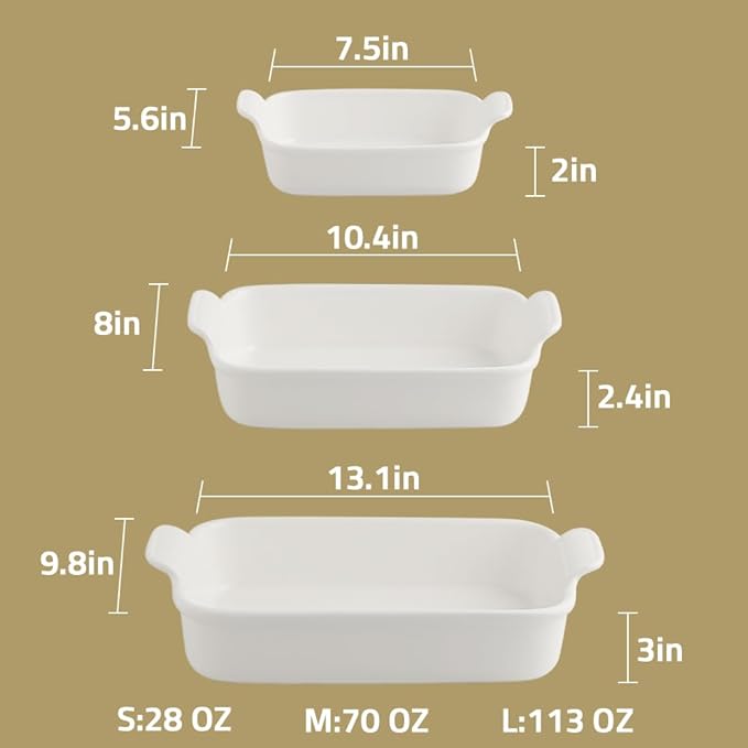Sweejar Baking Pans Set, Ceramic 9x13 Baking Dish - Image 6