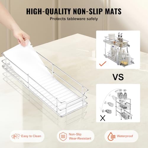 VEVOR Pull Out Cabinet Organizer, Chrome-Plated Steel