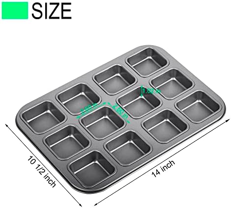 Tiawudi 2 Pack Brownie Pan, Non-stick Bakeware for Bread and Loaf