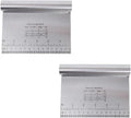 2PCS Stainless Steel Dough Scraper Bench Scraper with Measurement