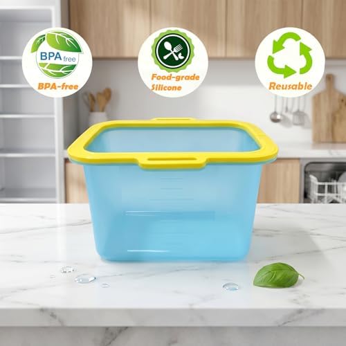 Reusable Silicone Food Storage Bags(2 Pack), Magnetic Seal