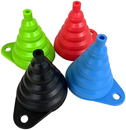 Set of 4 Silicone Collapsible Kitchen Funnel - X-Small to Large Sizes