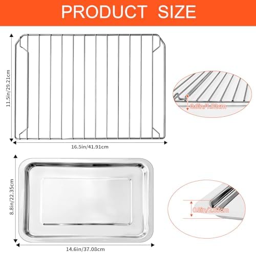 GCQ 2PCS Set Convection Toaster Oven Replacement Tray Rack for