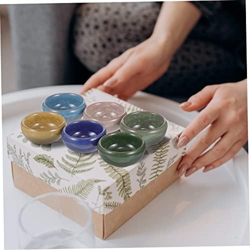 PartyKindom Ceramic Essential Oil Blending Bowl Set, 6 Piece Thai