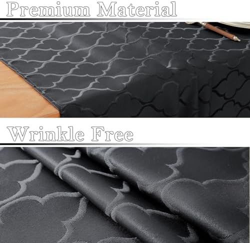 Larponder Fall Black Halloween Tablecloth Rectangle, Jacquard, 52" x